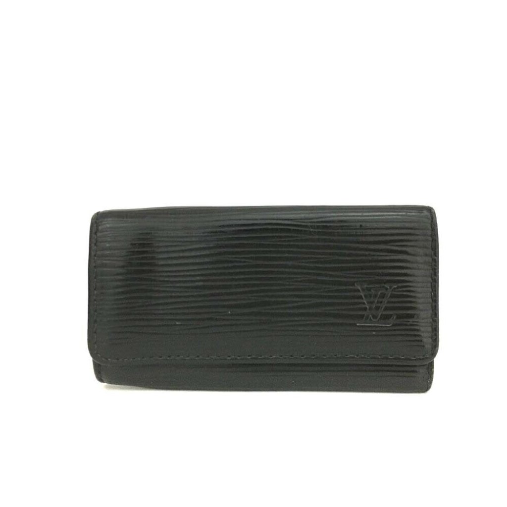 473150n Louis Vuitton Key Case Epi Multicles 4 Ring Black Leather